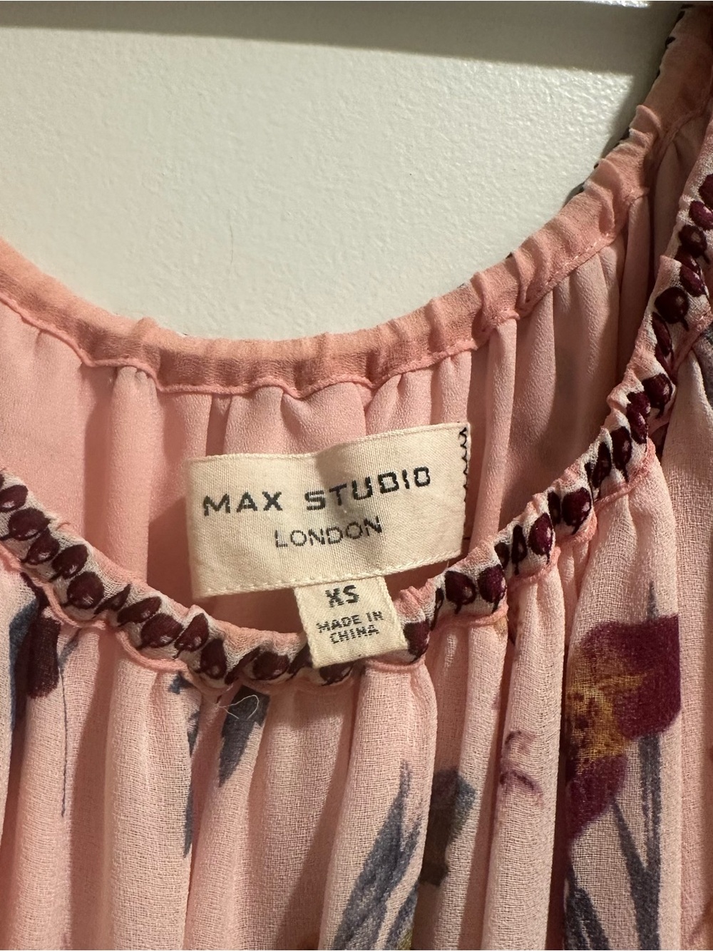 Max Studio Blush Pink Floral Off-Shoulder Maxi Dress - Picture 5 of 5